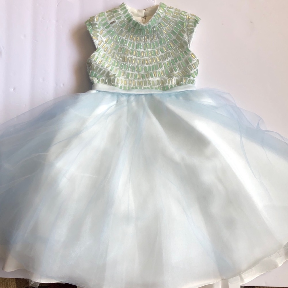 New Beautiful satin beaded girls dress